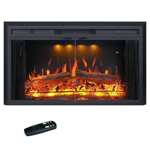 Valuxhome Electric Fireplace Insert with Adjustable Color