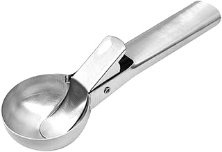 Hbao Paletta per Gelato con Manico antigelo Cucchiaio per Palline di Ghiaccio in Acciaio Inossidabile Cucchiai di purè di Patate e Anguria (Color : Silver, Size : 18.5X5CM)