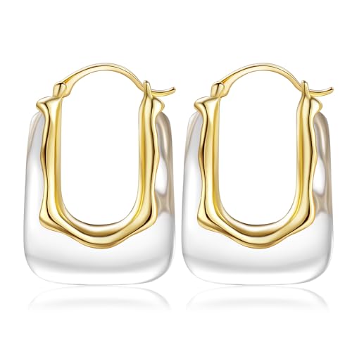 Resin Huggie Hoop Earrings Chunky Statement Vintage Earrings Cute Summer Acrylic Drop Earring Unique Trendy Jewelry Gifts for Women(Clear)