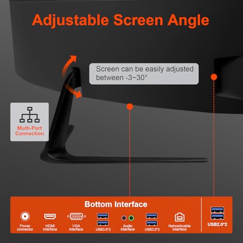 Image of All-in-one Desktop Computer PC, 22 inch FHD Display G5400 Quad Core 16G RAM 512G SSD ROM PC, WiFi Bluetooth Connection Desktop for Study Office Gaming Home