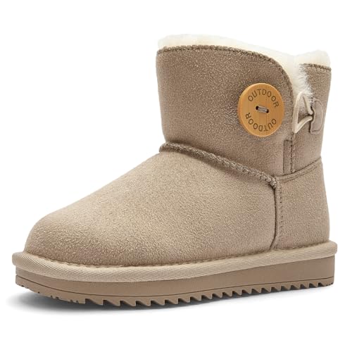 Balabala Water Resistant Girls Snow Boots Winter Boots Warm Kids Snow Boots Boys Snow Boots Faux Fur Suede Hiking Boots