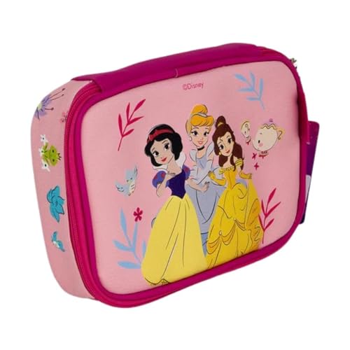 Estojo 100 pens Princesas Disney Grande Organizador Escolar Rosa Menina