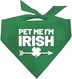 Pet Me I'm Irish Dog Bandana | 100% Cotton Triangle | Made in USA| Funny St. Patrick's Day Photoshoot Prop | Shamrock | Drinking Bar Parade Event Or Party | Green One Size (987)