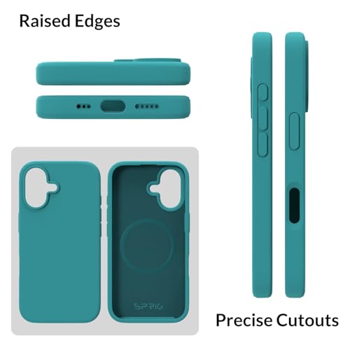 Image of SPRIG Compatible with iPhone 16 Premium SilkMag (Liquid Silicone Magnetic) Back Cover Drop Tested Shock Proof Mobile Case for Men, Women, Boys and Girls with Camera Protection (Ocean Blue)