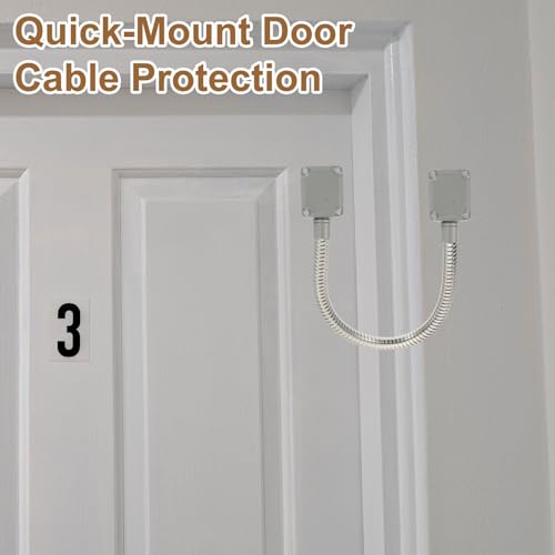 Protector de cable de puerta flexible pasacables metálico blindado plateado 50 cm 7