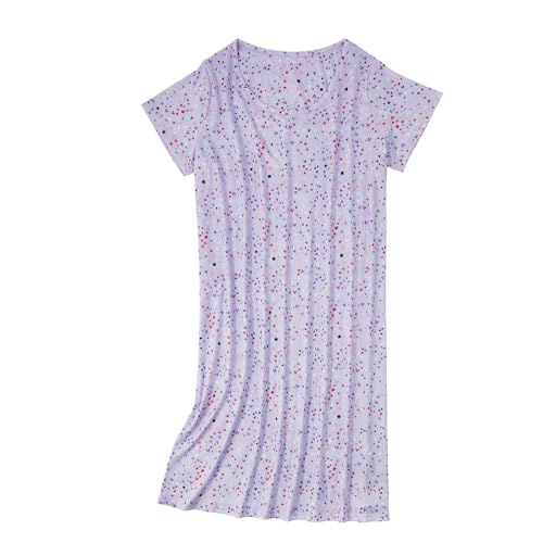 Image of American Trends Nightgowns for Women Cotton Night Shirts Short Sleeve Knee-Length, Sleep Shirts Summer Pajamas Sleepwear