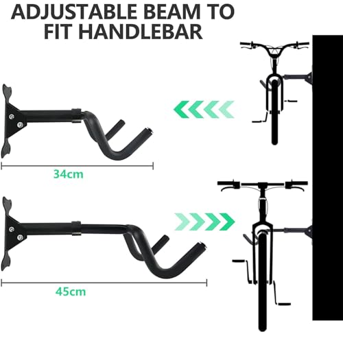 Image of ARHAT ORGANIZERS Cycle Wall Mount Stand | Heavy Duty Bicycle Hanger for Home & Garage | Foldable Cycle Hanger Wall Mount Rack for Indoor & Outdoor Storage | Cycle Hanging Stand for Bike (Black)