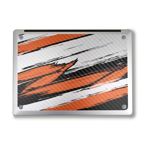 Image of Carbon Fiber Laptop Skin Compatible with Alienware M18 R2 (2024) - Grunge Orange - Premium 3M Vinyl Protective Wrap Decal Cover - Easy to Apply | Crafted in The USA by MightySkins