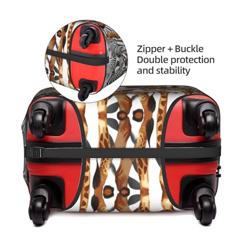 Zebra And Giraffe Tsa Approved Luggage Cover For 18-32 Inch Suitcases Scratch-Resistant Stretch Luggage Cover4