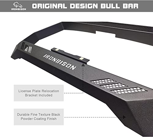 Image of IRONBISON Bull Bar Fit 2019-2024 Chevy Silverado 1500 (Exclude 2019 Silverado 1500 LD /Trims with Super Cruise System) Pickup Truck Front Bumper Grille Guard Compatible with 20 inch LED Light