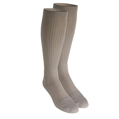 Image of Truform Compression Socks, 15-20 mmHg, Men's Gym Socks, Knee High Over Calf Length, Tan, Large