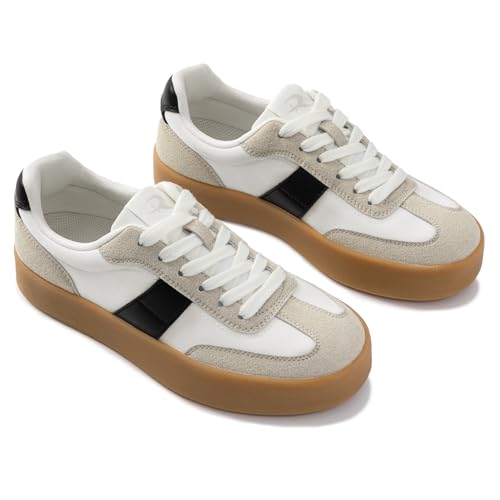 Rihero Platform Sneakers for Women Comfortable Fashion Retro Sneakers Casual Non-Slip Tennis Walking Shoes4