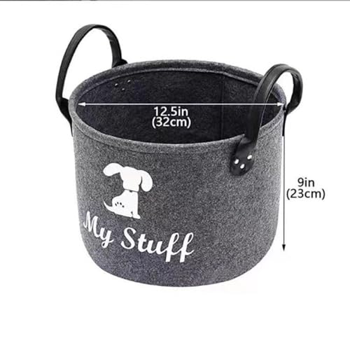 TSQZE Haustier Spielzeug Organizer Box, Katzenspielzeug Boxen Mit Griffen, Welpen Sachen Korb Filz Aufbewahrungsbox, Organizer Für Die Organisation Von Haustierspielzeug, Decken, Leinen (Hunde)