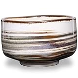Japanische Handgefertigte Matcha-Tee-Schale Beige, Grüner Tee Tasse Zeremonie, Authentische Mino Ware Keramik, Unka Ceramic Chawan