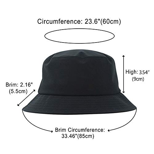 Docila Black Bucket Hat For Men Women Stylish Spring Waterproof Rain Hats Summer Crushable Fishing Hiking Golf Sun Cap Lightweight Fisherman Hat Detachable Chin Strap #TOP2
