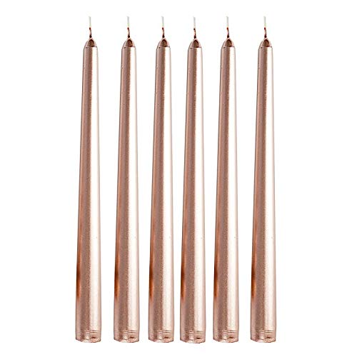 BalsaCircle 12 pcs 10-Inch Rose Gold tall Premium Taper Candles for Wedding Party Birthday Centerpieces Home Decorations Supplies