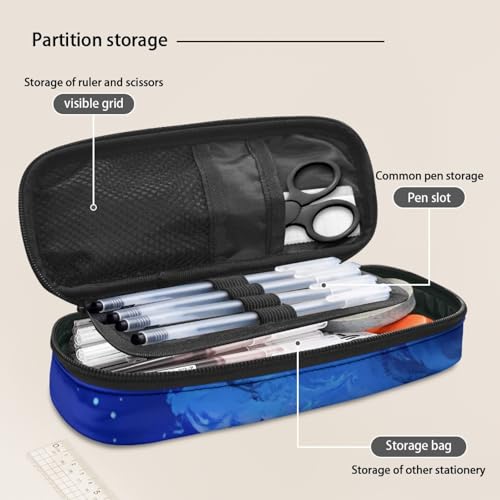 Image of Girls Wolf Moonlight Pencil Case for School Class Lightweight Pen Cases Stationery Pouch Storage Bag with Zipper Pen Organizer Back to School Supplies
