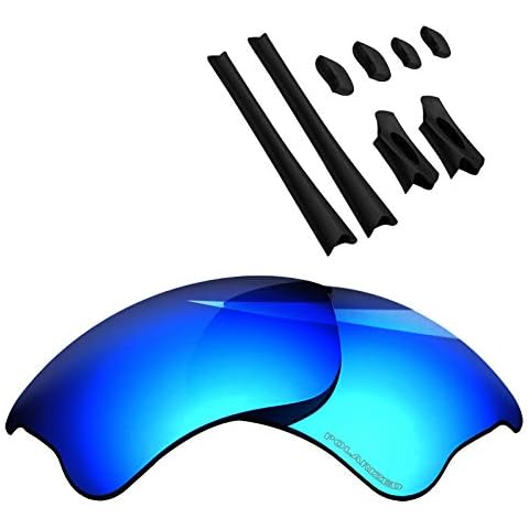BlazerBuck Anti-salt Polarized Replacement Lenses & Sock Kit for Oakley Flak Jacket XLJ - Ice Blue Cover