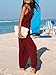 CUPSHE Women's Summer Jumpsuit Halter Sleeveless Pleated Long Romper Outfit Knit Jogger Maxi Overall with Pockets Burgundy, XS