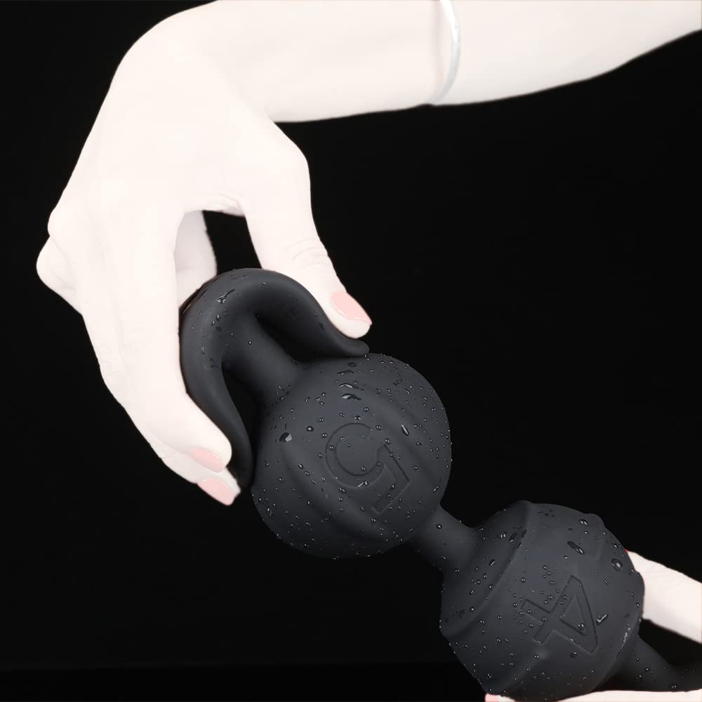 Foxtail Anal Plugs Silikon Analkugeln Biegsam & Hautfreundlich Analplugs Anal Kette mit Kugeln in großem für Eine Sexuelle Stimulation,Sexspielzeug für Männer Frauen Cosplay (3 Analkugeln)