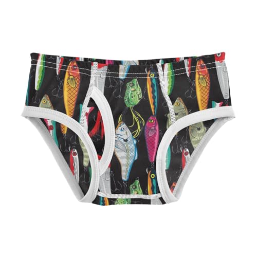 Boys' Exclusive Briefs Toddler Underwear 95% Combed Cotton Boxerbriefs 2T Fishing Lure Pattern 15