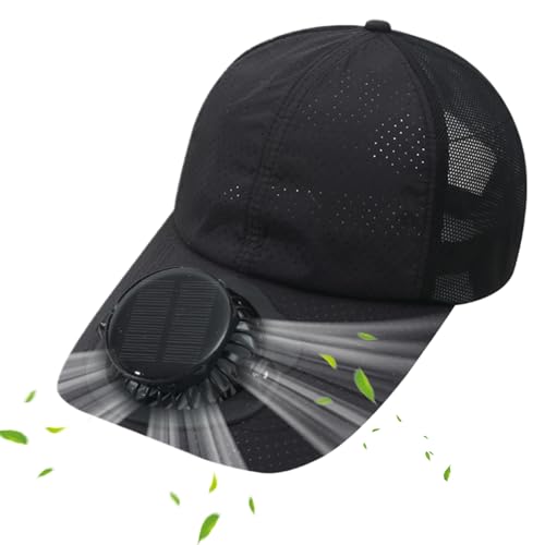 Sombrero de ventilador solar, con carga USB, funciona con energía solar, con ventiladores de 3 velocidades, gorras de béisbol de pesca, para pesca, deportes de verano, al aire libre, senderismo, playa