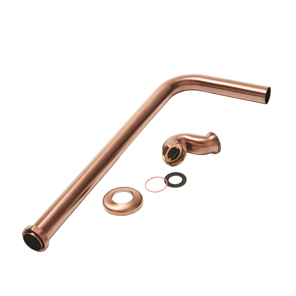 Milano Brushed Copper Elizabeth Shallow Seal Bath Trap And Outlet Pipe