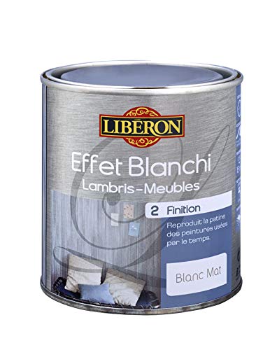 LIBERON Finition pour effet blanchi sur meuble et lambris, Blanc mat 0,5L Cover