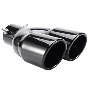MOCNT Schwarzes Doppelendrohr Auspuffblende 63mm