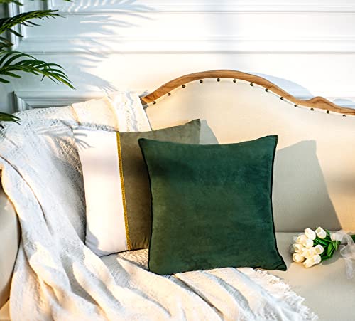 Zealax Green Pillow Covers 18X18 Throw Pillows Cover Faux Suede Decorative Cushion Cases For Couch Living Room Decor, Dark Green, Set Of 2 #TOP6