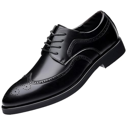 Men's Lace-Up Soft Sole Casual Oxford Shoes Breathable Business Formal Leather Sneakers Wedding Footwear