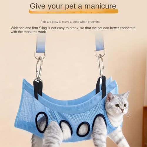 Hamac de toilettage pour chat idéal pour nettoyer les oreilles à la maison