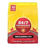 24/7 Non-Clumping Cat Litter, Clean Linen Scent, Odor Control Formula,30 lb Bag