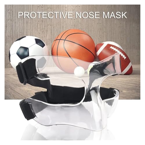 Fnacuody Basketball Training Mask Sports Nose Helmet Basketball Mask Guard Face Shield Protective with Adjustable Elastic Strap Anti-Collision Equipment(15.5x9.5cm)