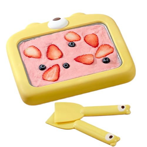 Máquina para hacer rollos de helado, placa fría de yogur instantáneo con espátulas, herramienta de cocina multifuncional no eléctrica, actividades para niños, papá, adultos, mamá y adolescente