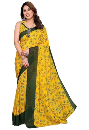 Image of Yashika Women's Georgette Saree with Blouse Piece for Traditional Ethinic Wear Sari