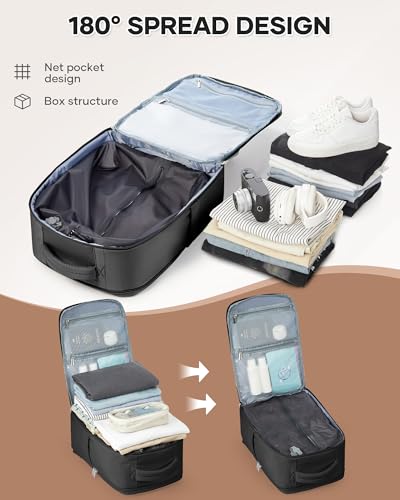 Vacuum Backpack Travel for Women Men, Travel Backpack with Vacuum System, Small Compression Backpacks Flight Approved, Travel Vacuum Bags with 14inch Laptop Compartment, Contain Pump, Black3