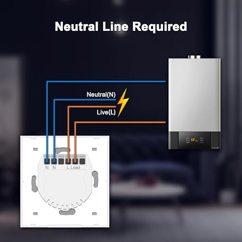 Interruptor inteligente de pared táctil 40A con cable neutro y panel de luz WiFi 3
