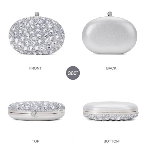 Image of RNIEGA Rhinestone Clutch Purses for Women Evening Wedding Formal Party Purses Crystal Diamond Glitter Sparkly Handbag