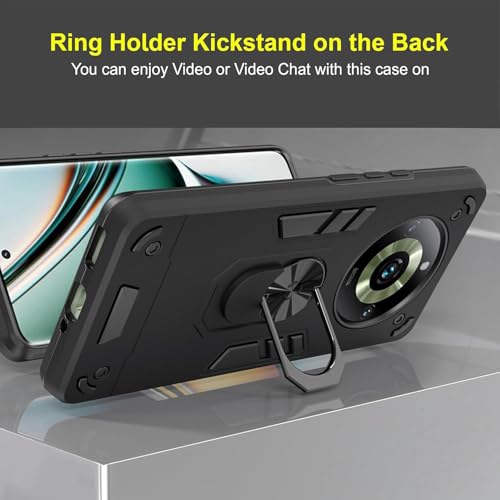 Image of NDCOM for Realme 11 Pro Back Cover | Realme Narzo 60 Pro 5G Back Cover | Realme 11 Pro Plus Back Case | with Ring Holder Kickstand