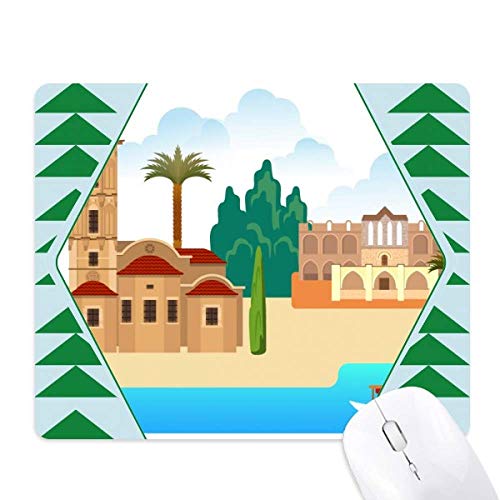 Tapis de souris national de Chypre en caoutchouc motif pine tree
