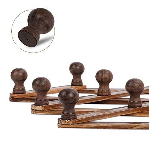 Trspcwr 2 Pack Accordion Wall Hanger, Expandable Coat Rack Wall Mounted, Solid Wooden Wall Hat Rack, Wood Hat Hanger For Hanging Coat, Hats, Caps, Mugs, 10 Peg, Brown #TOP5