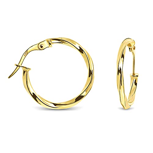 MIORE Schmuck, Ohrringe Gold 585 14 Kt Gelbgold, goldene Creolen Damen,...
