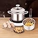 GOLDEN KEY Deep Fryer Pot with Basket and Lid,4.0L/4.2QT 304 Stainless Steel Standard Capacity Multi-function Cooking Pot with Strainer Basket for Kitchen Camping
