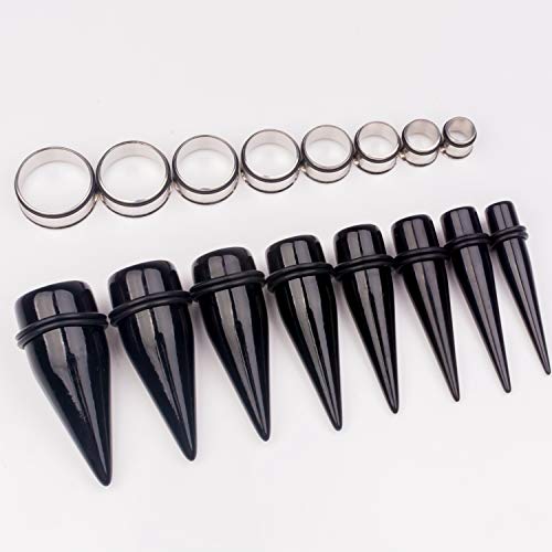32 PCS 00G - 24mm Ear Taper Kit Gauge Stretching Kit Stainless steel Tapers Tunnels Plugs Piercing Jewelry3