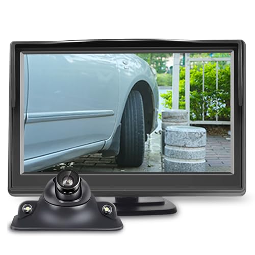 Image of Car Side Rear View Backup Camera Reversing 5 in Monitor Reverse Image Front Parking Night Vision Rear Mirror Positive for Vehicle