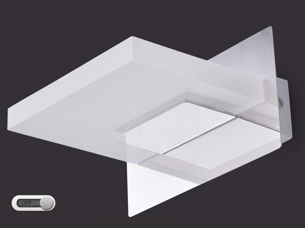 MU Inicio Baño Espejo Faros Led Acero Inoxidable Sombra de acrílico Simplicidad Moderna Espejo Luz Delantera Baño del Hotel Espejo de baño Bombilla Delantera incluida, Espejo Faro