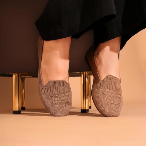 Image of Indifeet - Ballerina Shoes for Women, Stylish Half Cut Slip on, Girls Soft Winter Footwear, Ladies Comfortable Sole Walking Ballet Shoe, Casual Slip-on Ballerinas