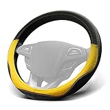 WinPower Car Steering Wheel Cover Microfiber Leather Universal 15 inch for Car Truck SUV,Yellow