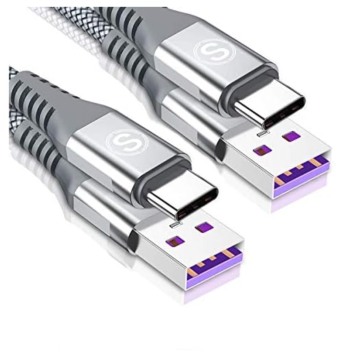 USB C kabel 5 A Huawei laddningskabel [2 stycken 2M] Huawei snabbladdningskabel för Huawei P40 P30 P20 Lite Mate 40/30/20 Pro MediaPad M6 M5 Pro Nova4 Nova5 Pro, Huawei Supercharge
